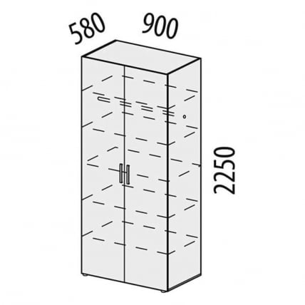 Шкаф для одежды с полками и штангой (лев/прав) Монако 903.43 Дуб Вотан / Белый шпон / Альпийский белый_6