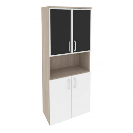 Шкаф высокий широкий ONIX O.ST-1.4R black Дуб Аттик/Белый_0