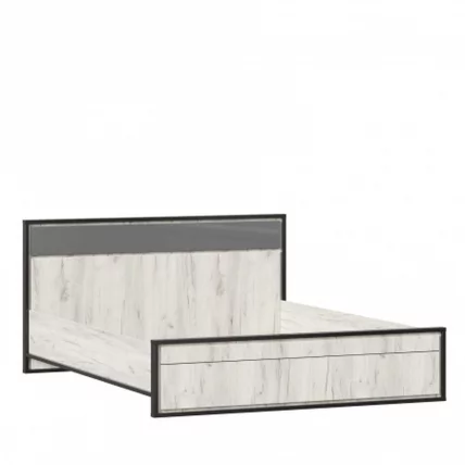 Кровать двуспальная 1600 без основания Техно ЛД 678.140.000.011 Дуб Крафт белый Серый шифер_0
