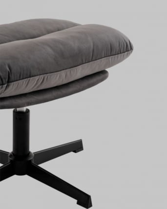 Кресло Оррелл серый с оттоманкой_11