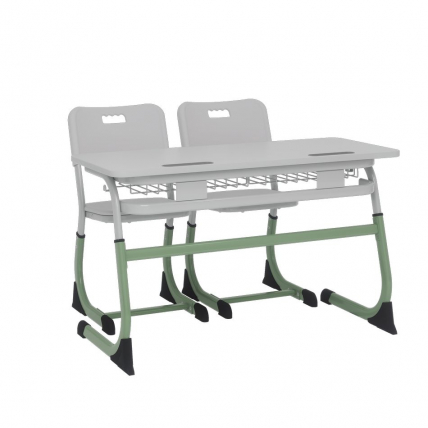 Парта двухместная регулируемая по высоте СМАРТЙ (рост 5-7) Зеленый/Серый / SMARTY_1