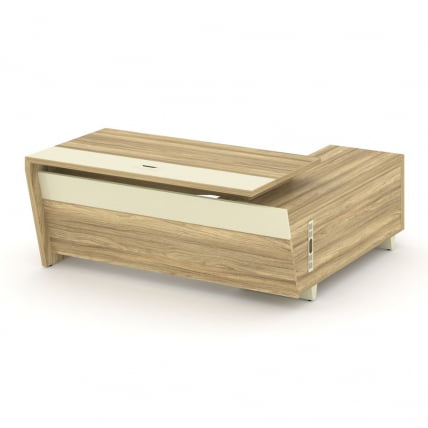 Стол руководителя с опорной тумбой, левый Corner COR.SRT-18(L) Гикори Песочный Ваниль_0