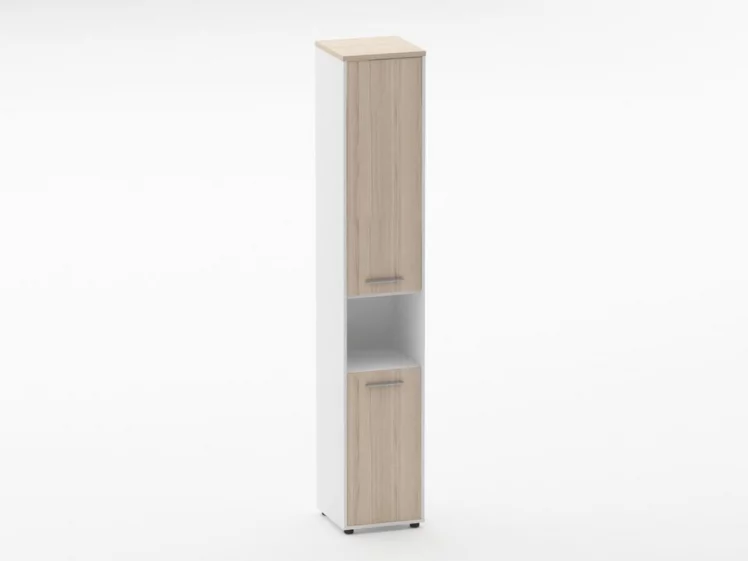 Шкаф 5 узкий закрытый, с нишей Deka 10.23.15Пр Туя/Белый_0