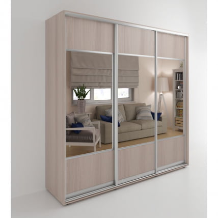 Шкаф-купе 3-х дверный Акцент-Дуэт Д 2100х600 Ясень шимо светлый_0