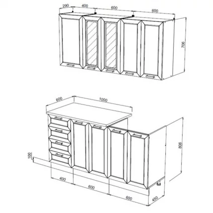 Кухня Агава 1,6 м Белый/Трюфель_1