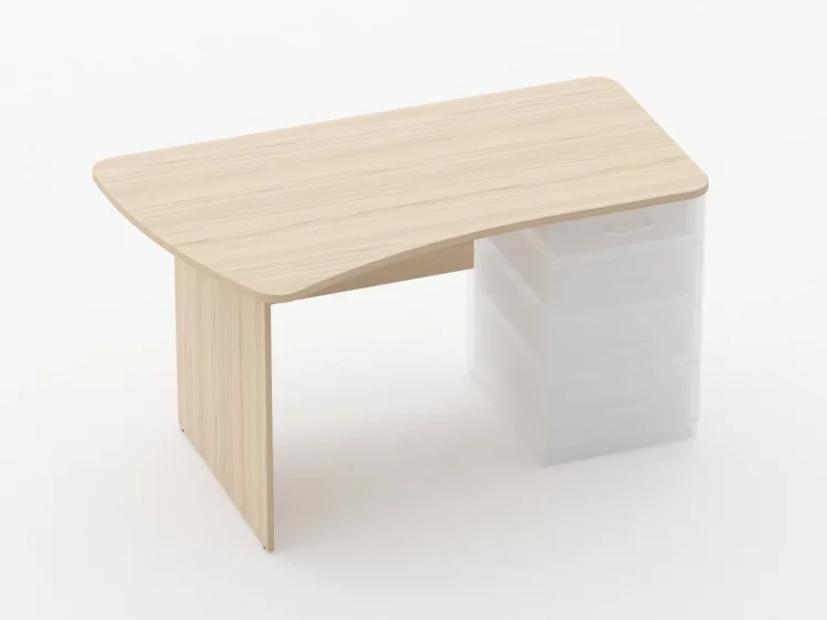 Стол эргономичный под встроенную тумбу Glassy 1.121.14Л Венге_0