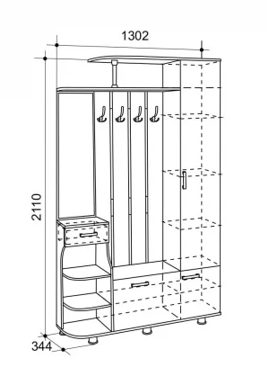 Прихожая Барселона-1 Ясень Шимо темный_1