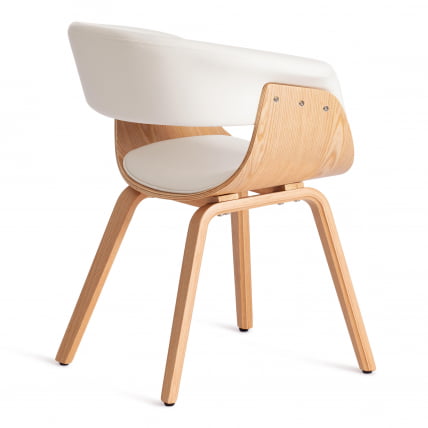 Стул VIMTA (mod.8021) дерево / экокожа, 69х56х77 см, натуральный/белый_2