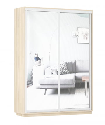 Шкаф-купе двухдверный Экспресс Дуо Экспенс 1600х2200h Ясень шимо светлый_0