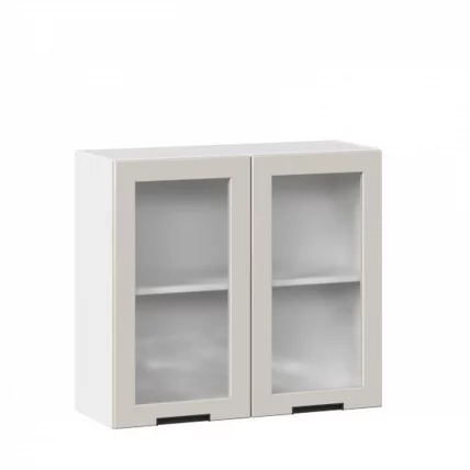 Шкаф кухонный 800 со стеклом Джамис ЛД 296.360.000.107 Белый Кашмир_0