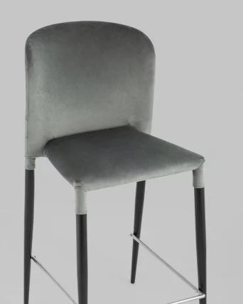 Стул полубарный Лори велюр Серый ножки металл_7