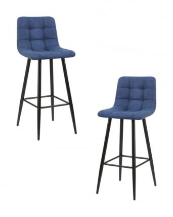 Стул барный ДОБРИН НИCОЛЕ (черные матовые ножки, синяя ткань (УФ860-14Б)) 2 шт / DOBRIN NICOLE (UF860-14B))_0