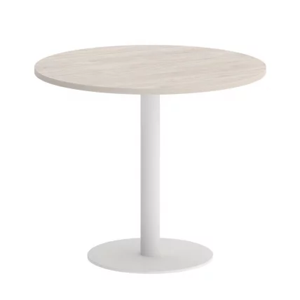 Стол журнальный круглый HOME OFFICE VR.SP-5-90.1 Денвер Светлый/Белый металл_0