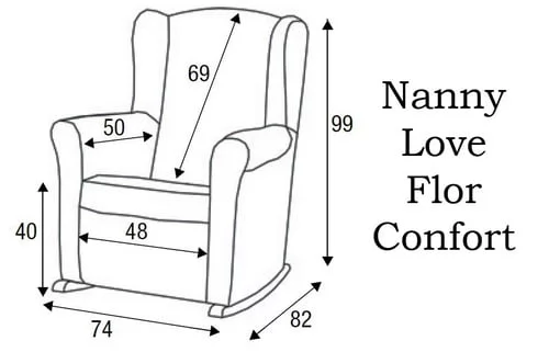 Кресло-качалка Micuna Wing/Flor white/beige искусственная кожа_1