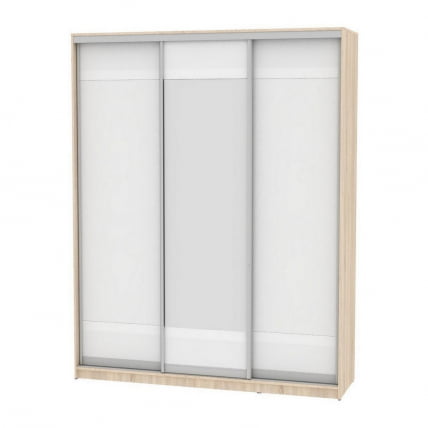 Шкаф-купе B-230х180х60-3(ДСС-Белый-D9D10D9)_0