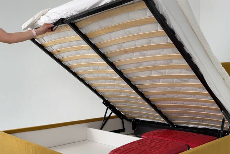 Кровать 1.6 Альба с подъем. механизмом ZP.KM1.6-15 медовый (велюр)_4