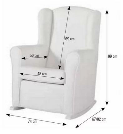 Кресло-качалка Micuna Wing/Nanny white/beige искусственная кожа_1