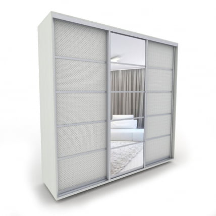 Шкаф-купе 3-х дверный Акцент-Квадро КВ 1500х600 Выбеленное дерево_0