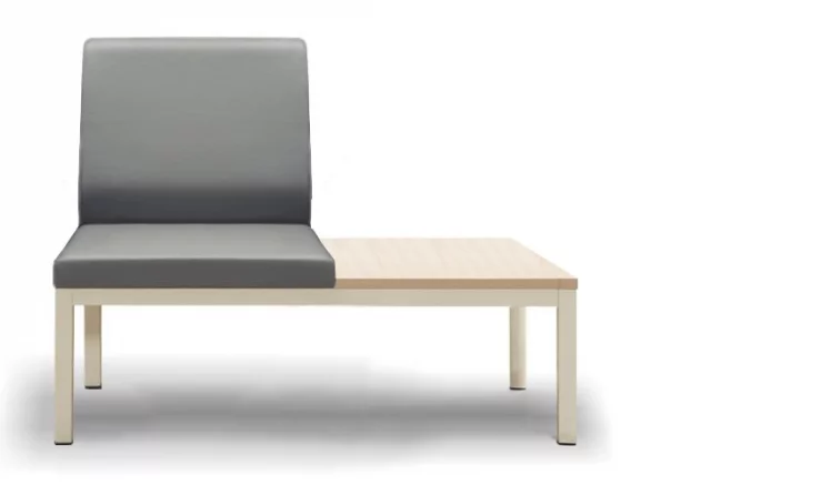 Диван двухместный без подлокотников со столиком Норман 2А/А+С Светло-серый/Бук_0