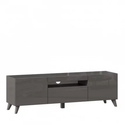 Тумба под ТВ Бруклин 1500 с опорами Оникс Серый глянец_0