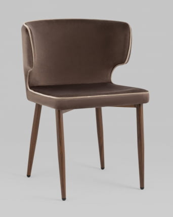 Стул Матео с кантом велюр Коричневый_7