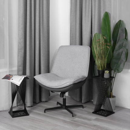 Кресло лаунж Cosmo велюр/букле (HYP)/экокожа, светло-серый/графит_13