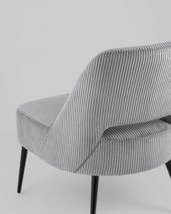 Кресло лаунж Бостон велюр рельефный светло-серый_2