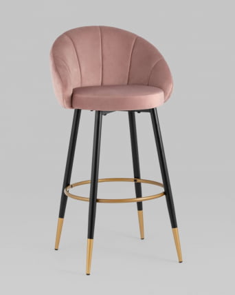 Стул Наоми барный велюр Розовый_1