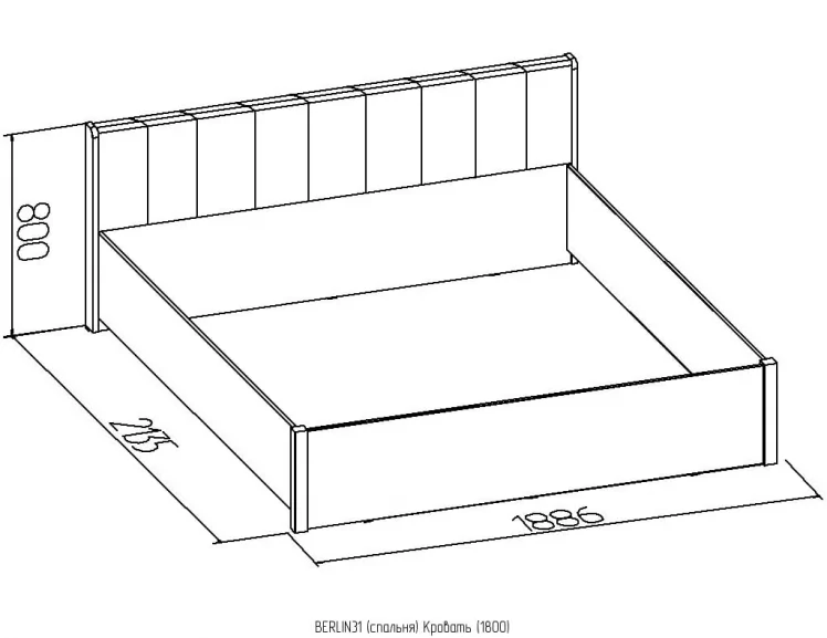 Кровать (1800) БЕРЛИН 31 Дуб сонома / BERLIN_1