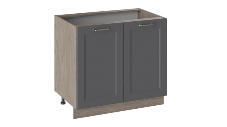 Шкаф напольный Одри Н_72-90_2ДР Дуб Сонома трюфель/Серый шелк_0