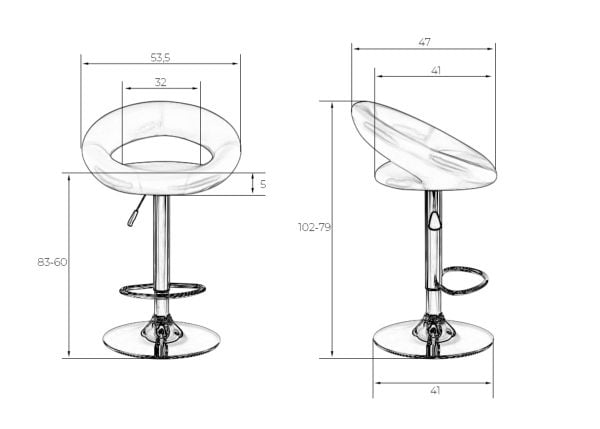 Стул барный DOBRIN MIRA (серебряный) 2 шт_8