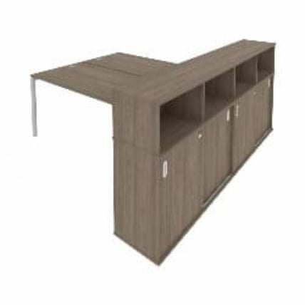 Рабочая станция с опорным шкафом-купе Metal System Б.РС-СШК-4.5 Вяз/Серый_0