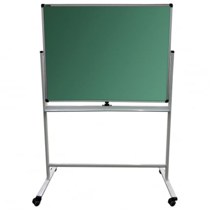 Доска для мела/магнитно-маркерная 2-сторонняя BRAUBERG PREMIUM на стенде 90х120 см Зеленая-белая_1