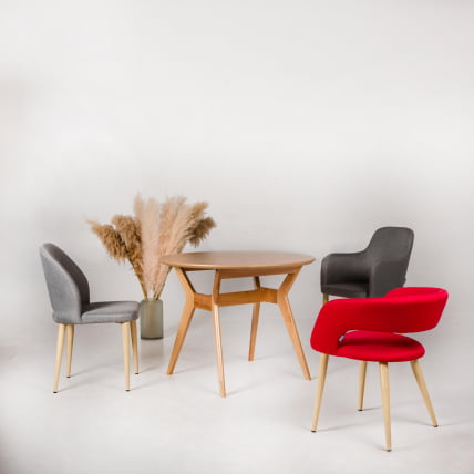 Стул с подлокотниками Ledger рогожка Сканди Блю Арт_2