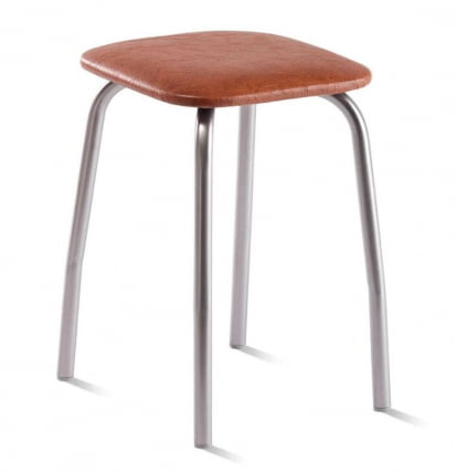 Табурет кухонный 320х320 мм Темно-коричневый/Алюминий_0