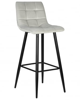 Стул барный DOBRIN NICOLE (черные матовые ножки, светло-серый велюр (108-52))_0