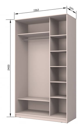 Шкаф-купе Хит-24-14-11 Ясень шимо светлый_2