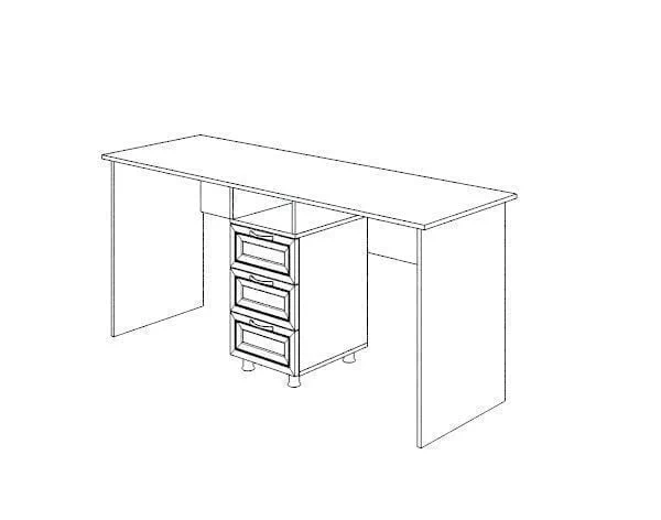 Стол двойной Остин Модуль №13 Ясень шимо светлый/белый_2