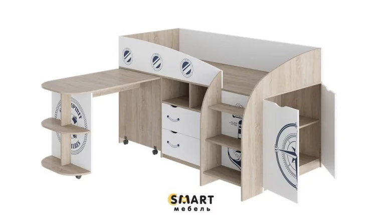 Кровать комбинированная Немо Дуб сонома/Белый_2