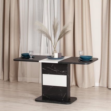 Стол обеденный SMART ЛДСП, 105-140х68,6х75 см, Мрамор Блэк Роял/Белый_15