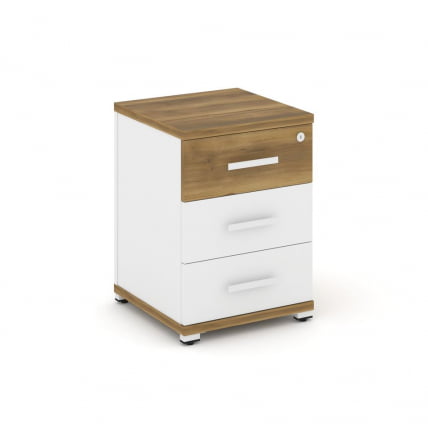 Тумба опорная/приставная с 3-мя ящиками CONCEPT CN.TUO-001 B/W Сандал Янтарный Белый бриллиант Белый_0