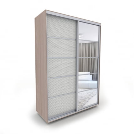 Шкаф-купе 2-х дверный Акцент-Квадро КВ 1000х600 Шимо светлый/Хром_0