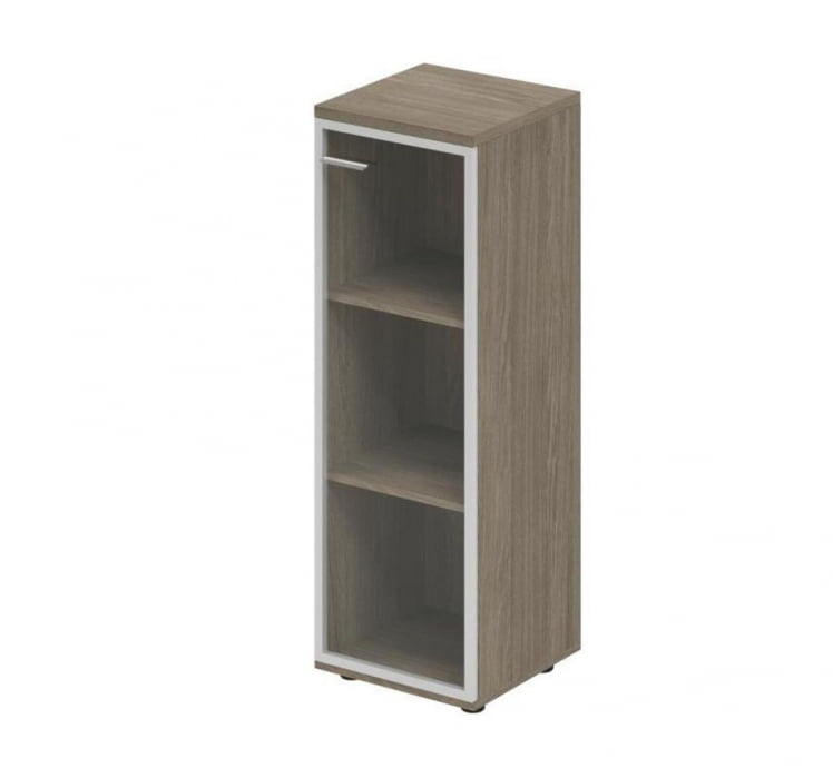 Шкаф средний со стеклом, задняя стенка ХДФ (правый) Wing WN.802.OD.AL.R Дуб темный_0