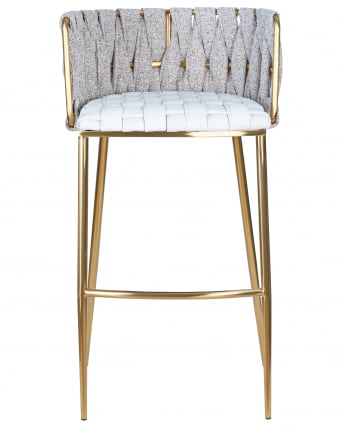 Стул барный DOBRIN EMMA GOLD (белый PU (T-01), белая ткань (F-49))_5