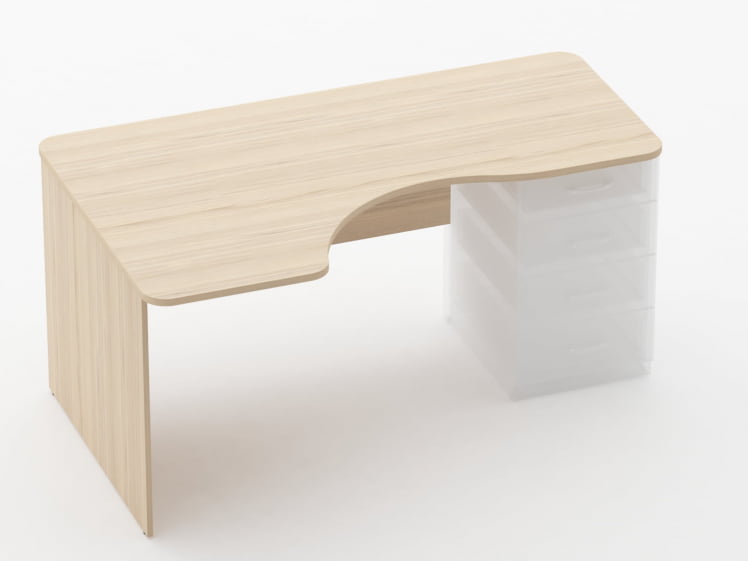 Стол угловой под встроенную тумбу Glassy 1.141.16Л Венге_0