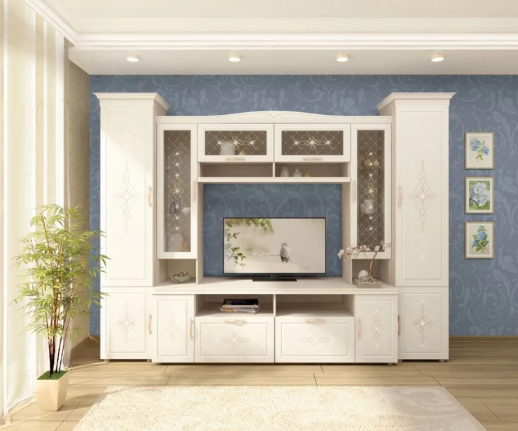 Шкаф-пенал с колоннами (левый/правый) Венеция 32.19 Сосна Астрид Ваниль_9