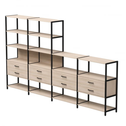 Набор стеллажных систем Everprof EVO №13 Дуб Соната Черный_0