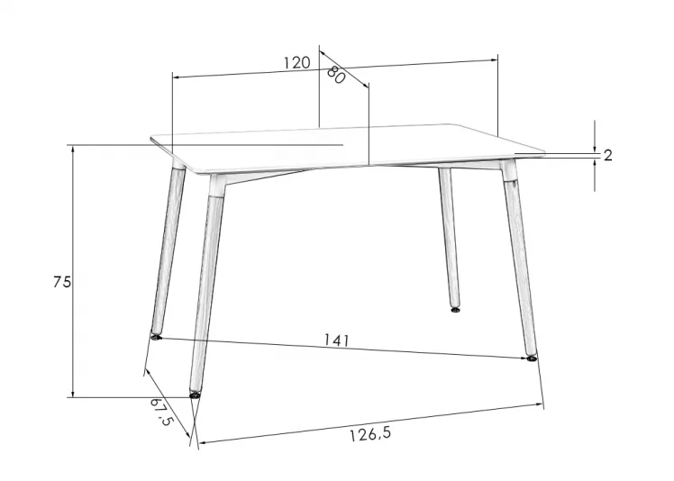 Стол обеденный DOBRIN SERRA WIDE Светло-серый_6