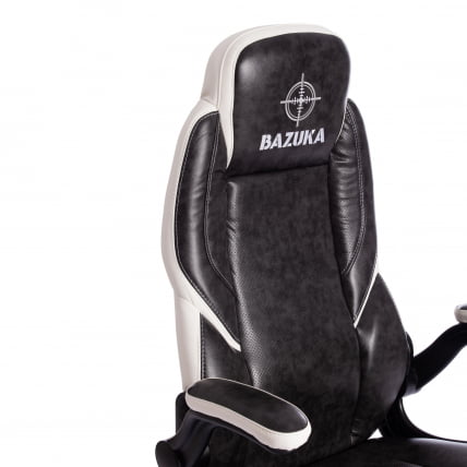 Кресло BAZUKA кож/зам, серый/белый , 2TONE/2TONE перф/36-01_8