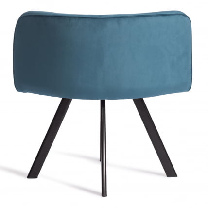 Комплект (стол, 4 стула) QUADRON (mod. PT14) Стол: МДФ/металл, стул: металл/велюр, 100х100х73 см, 69х56х71 см, Blue (синий) HLR62/черный_4